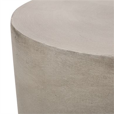 Outdoor LightWeight Concrete Side Table End Table in Light Gray
