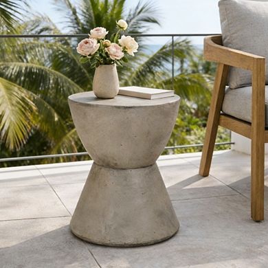 Outdoor LightWeight Concrete Side Table in Light Gray