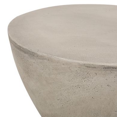 Outdoor LightWeight Concrete Side Table in Light Gray