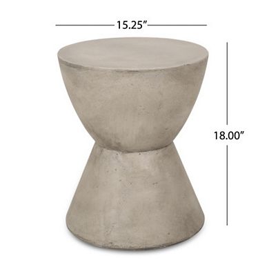 Outdoor LightWeight Concrete Side Table in Light Gray