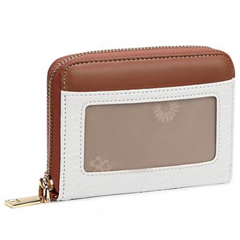 Women's Small Wallet, Flower Embossed Zip Card Holder with Wrist Strap, for Travel & Daily Use