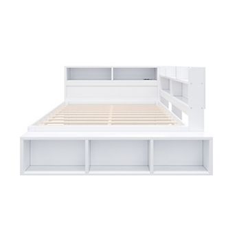 Multifunctional Storage Daybed with Built In Cabinets, Charging Station & Shoe Rack