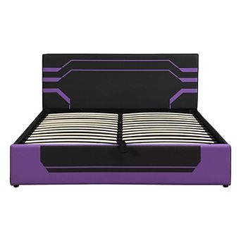 Hydraulic Storage Gaming Bed Frame, Esports RGB Design, Lift Platform for Organization
