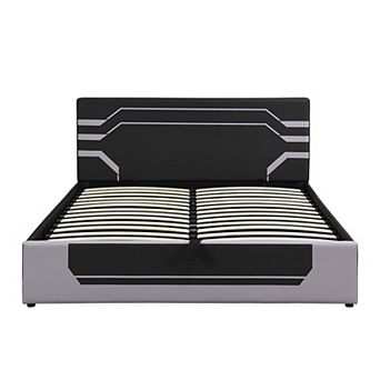 Hydraulic Storage Gaming Bed Frame, Esports RGB Design, Lift Platform for Organization
