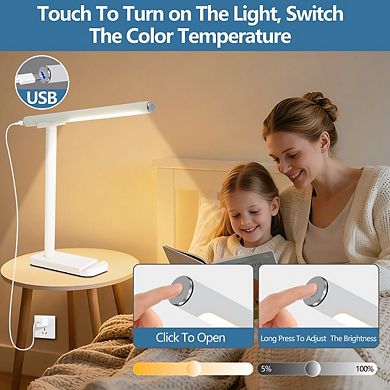 2-in-1 Magnetic LED Table Lamp, USB-C Rechargeable Eye-Care Light