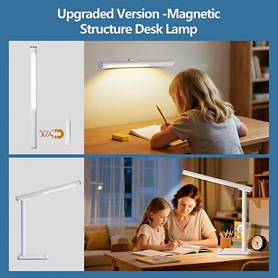2-in-1 Magnetic LED Table Lamp, USB-C Rechargeable Eye-Care Light