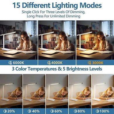 2-in-1 Magnetic LED Table Lamp, USB-C Rechargeable Eye-Care Light