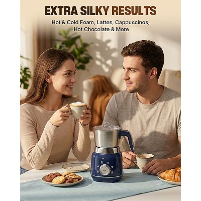 6-in-1 Milk Frother and Steamer, 16.9oz Electric Foam Maker for