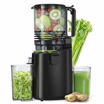 6" Wide Chute Slow Masticating Juicer, High Yield Easy Clean Quiet Copper Motor