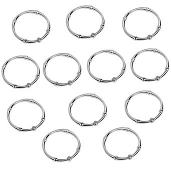 Utopia Alley Rust-Proof Zinc Shower Curtain Hooks with Clasp Closure for Bathroom - Set of 12