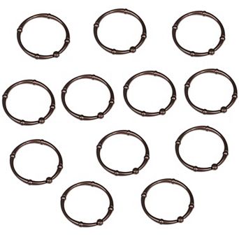 Utopia Alley Rust-Proof Zinc Shower Curtain Hooks with Clasp Closure for Bathroom - Set of 12