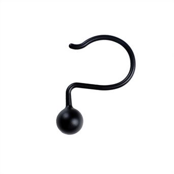 Utopia Alley Rust-Resistant Metal Shower Curtain Hooks, Decorative Round Base Design - Set of 12