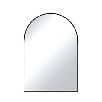 16 in W x 24 in H Aluminum Alloy Frame Arched Bathroom Mirror