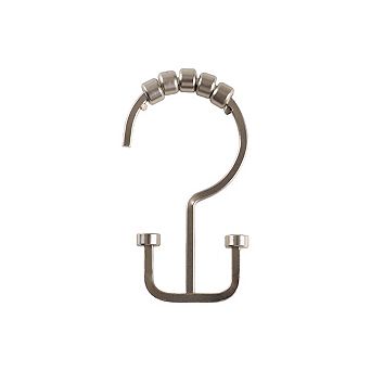 Utopia Alley Rust-Resistant Metal Double Shower Curtain Hooks for Bathroom - Set of 12
