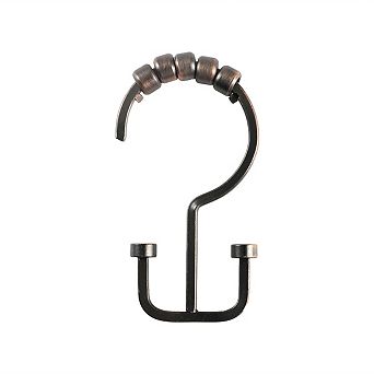 Utopia Alley Rust-Resistant Metal Double Shower Curtain Hooks for Bathroom - Set of 12