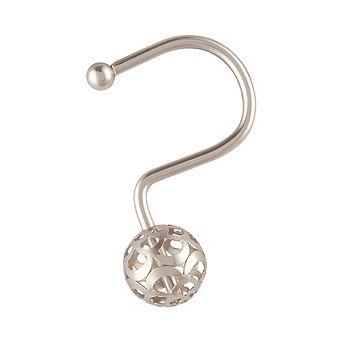 Utopia Alley Rust-Resistant Metal Shower Curtain Hooks with Hollow Ball Design - Set of 12