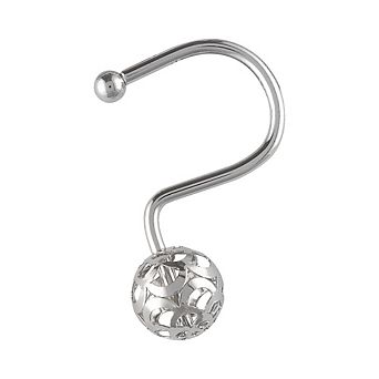 Utopia Alley Rust-Resistant Metal Shower Curtain Hooks with Hollow Ball Design - Set of 12