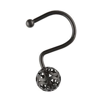 Utopia Alley Rust-Resistant Metal Shower Curtain Hooks with Hollow Ball Design - Set of 12