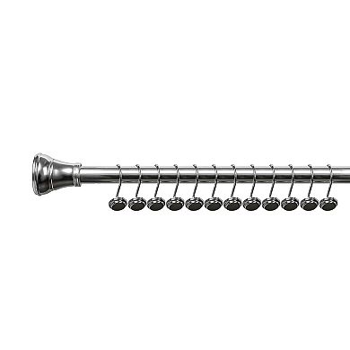 Utopia Alley Rust-Resistant Metal Shower Curtain Hooks, Decorative Round Base Design - Set of 12