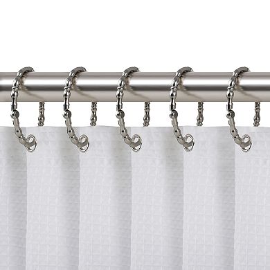 Utopia Alley Rust-Proof Zinc Shower Curtain Hooks with Closed Loop for Bathroom - Set of 12