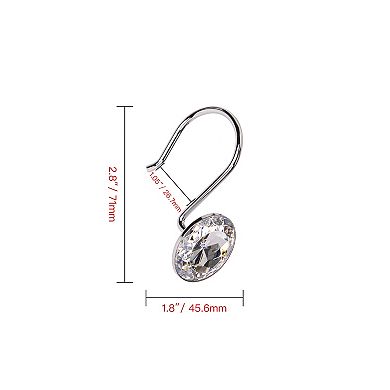 Utopia Alley Rust-Resistant Metal Shower Curtain Hooks with Large Crystal, Set of 12