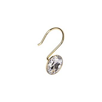 Utopia Alley Rust-Resistant Metal Shower Curtain Hooks with Large Crystal, Set of 12