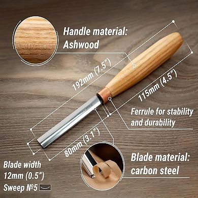 Wood Carving Gouge - Compact Hand Chisel for Beginners & Pros