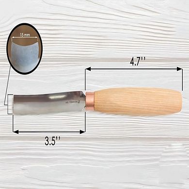 Compact Radial Gouge - Carbon Steel Wood Carving Chisel for Bowls & Spoons