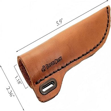 Knife Leather Sheath 6" x 2.4" - Genuine Leather Case for Fixed Blade Knives - Brown Holster