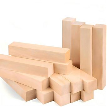 Basswood Carving Blocks (16 Pcs) - Soft Unfinished Wood for Whittling & Crafts