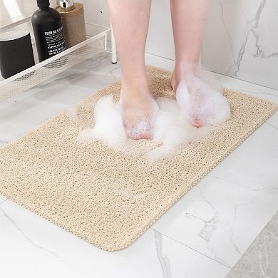 Beige non slip bath mat, quick dry for bathroom kitchen hotel