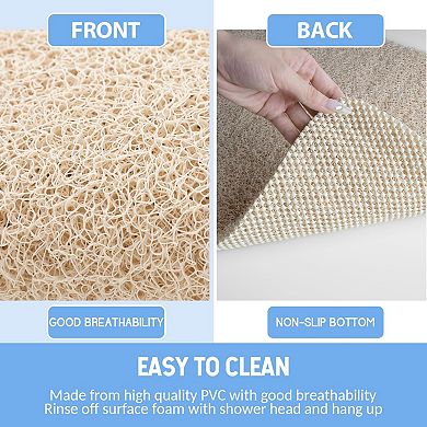 Beige non slip bath mat, quick dry for bathroom kitchen hotel