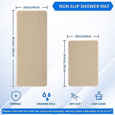 Beige non slip bath mat, quick dry for bathroom kitchen hotel