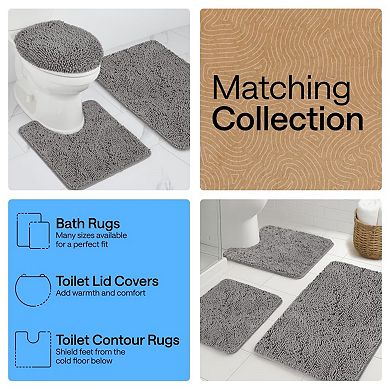 Chenille bath mat, quick absorb, rubber backing, machine washable