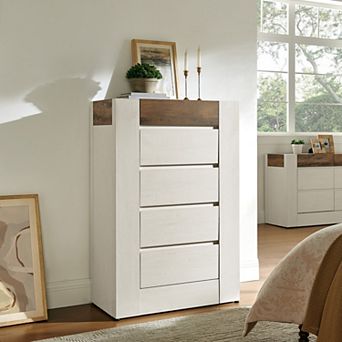 5 Drawer Dresser for Bedroom, 47" Tall Modern Wood Chest of Drawers, Storage Cabinet for Living Room