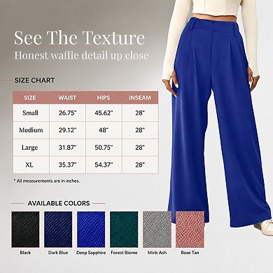 Women’s Waffle Lounge Pants, Soft Stretch Casual Pants, Relaxed Fit - WOVA COUTURE