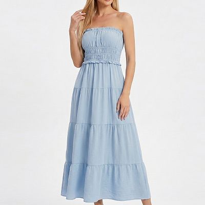 fitted tiered maxi dress Anora Floral Tiered Maxi Dress