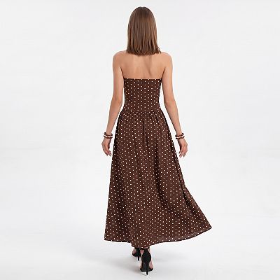 terracotta polka dot ruched front long sleeve bodycon dress PRETTYLITTLETHING Women's NWT Terracotta Polka Dot Ruched Bodycon Dress 4