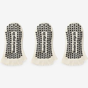 Women's Toe Socks for Yoga Pilates Non-Slip Grip 3 Pack