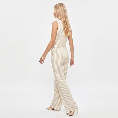 Women's 2 Piece Striped Vest Top and Wide Leg Pants Set