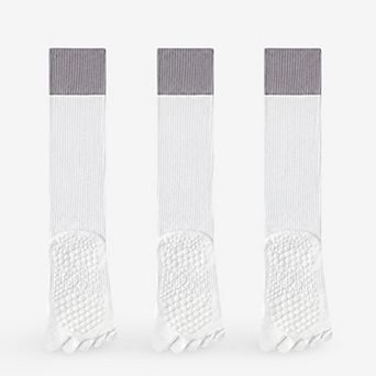 Women's Compression Athletic Socks - Calf Length Toe Socks for Fitness & Yoga 3 Pack