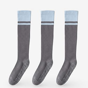 Women's Colorblock Calf Compression Yoga Socks for Fitness and Pilates 3 Pack