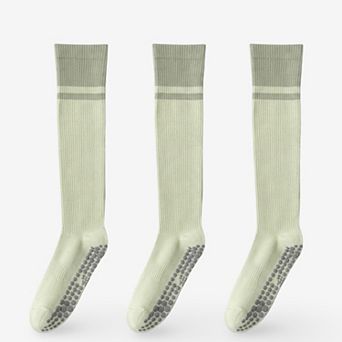 Women's Colorblock Calf Compression Yoga Socks for Fitness and Pilates 3 Pack