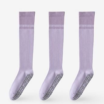 Women's Colorblock Calf Compression Yoga Socks for Fitness and Pilates 3 Pack