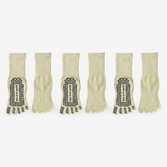 Women's Non-Slip Five-Toe Yoga Socks for Fitness and Exercise 3 Pack