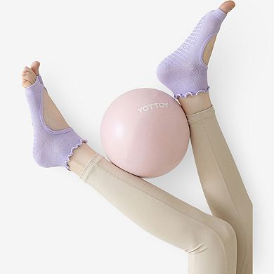 Candy Color Open-Back Yoga Socks for Women, Non-Slip Pilates & Indoor Exercise 3 Pack