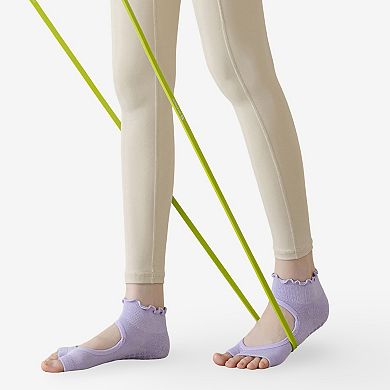 Candy Color Open-Back Yoga Socks for Women, Non-Slip Pilates & Indoor Exercise 3 Pack