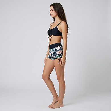 Women's 2 Piece Ruched Bikini Top and Swim Shorts Set