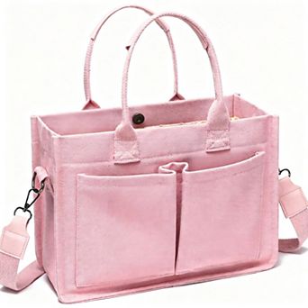 Large Capacity Canvas Tote Crossbody Bag for Laptop Teacher Nurse Travel