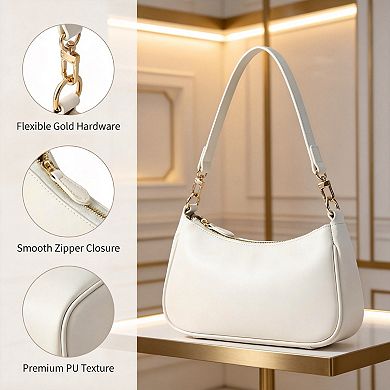 Womens Multiway Handbag with Two Detachable Straps and Zipper